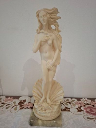 Venus / Aphrodite Rising from Shell Statue (Marble Base)