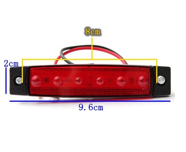 24V  6SMD LED Side Marker Indicator Light Lamp For Motorcycle Auto Bus Truck Trailer Lorry