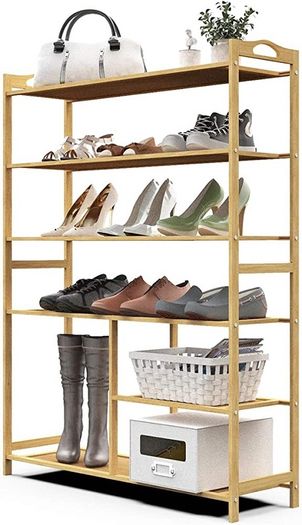 Shoe Rack, Bamboo Shoe Racks Storage, 6 Tier Shoes Shelf Organizer (FREE POSTAGE)