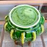 Vintage Whimsical Green Yellow Melon Bowl Flower Pot Holder Olfaire Portugal Image 7