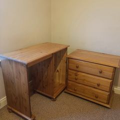 Solid wood drawers and desk