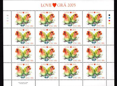 2005 Ireland Love (Greetings) Commemorative Stamp Sheetlet Plate 1A1A1A1A Mint Never Hinged (MNH)