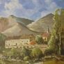 Large antique painting in wood frame Image 2