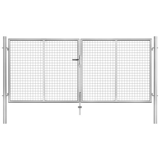 Garden Gate Galvanised Steel 306x175 cm Silver