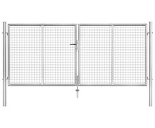 Garden Gate Galvanised Steel 306x175 cm Silver