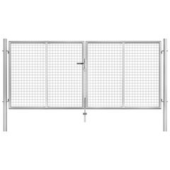 Garden Gate Galvanised Steel 306x175 cm Silver