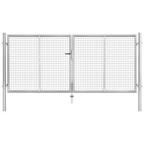 Garden Gate Galvanised Steel 306x175 cm Silver