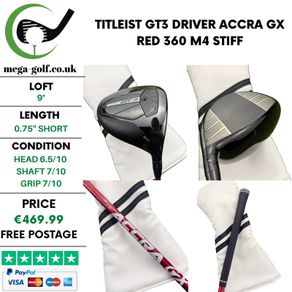 Titleist GT3 Driver / 9 Degree / Accra GX Red 360 M4 Stiff