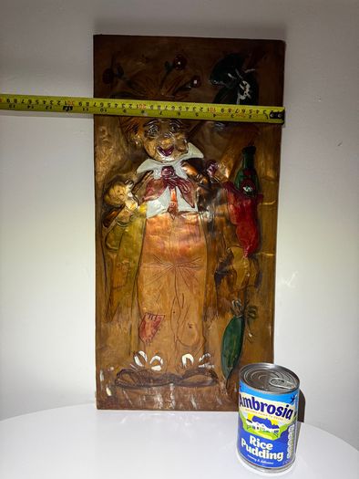 Large Vintage Mid Century 3D Copper Relief Wall Art Panel - J. Craig - Hobo Traveler Caricature