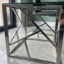 Modern Glass & Chrome Side Table Image 4