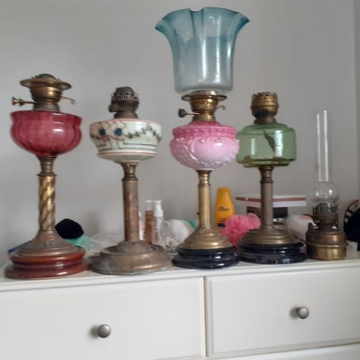 nice antique oil lamps