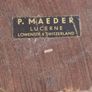 Vintage P. Maeder Lucerne Switzerland Wood Carving Of Woman  Holding Bundle Of Wood. Image 4