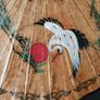 Vintage Oriental Hand Painted Bamboo Umbrella Image 4