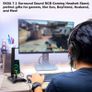 W1 RGB Headphones Stand Gaming Headset Stand with 7.1 Surround Sound, Desktop Headphone Holder with 3.5mm Aux and 2 USB Ports, Aluminum PC Gamer Headset Accessories Image 7