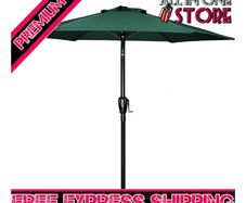 2.28M Patio Umbrella Outdoor Table Market Yard Umbrella with Push Button Tilt, Green MULTIPLE COLOURS AVAILABLE (FREE SHIPPING)