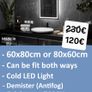 LED Bathroom Mirror 60x80cm Defogger Image 2