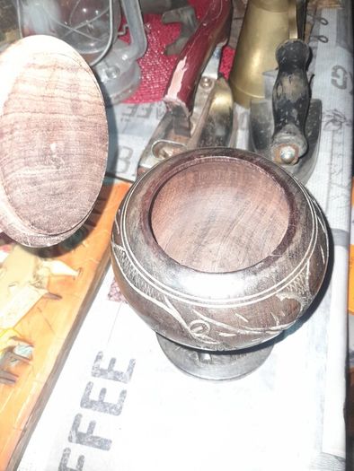 A Beautiful Large Old African Carved Wooden Tobbacco Jar with Lid Postage Available on all my Items or Collection in Rochfortbridge Westmeath,