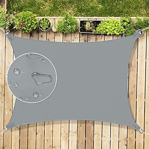 Sun Shade Sail, 2x3m Rectangle Sunscreen Awning Canopy, Waterproof Shade Sail, 95% UV Block with Free Rope