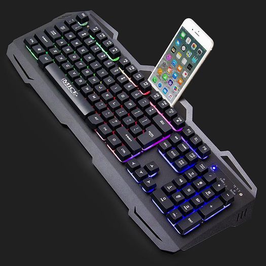 New Imice Ak-400 104keys Backlit Usb Wired Multifunctional Gaming Keyboard Black