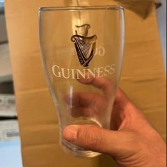 Guinness.  Heineken pint and Half pint glass
