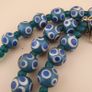 Vintage Venetain Style Thousand Eyes Blue Glass Beads 24 inches Image 4