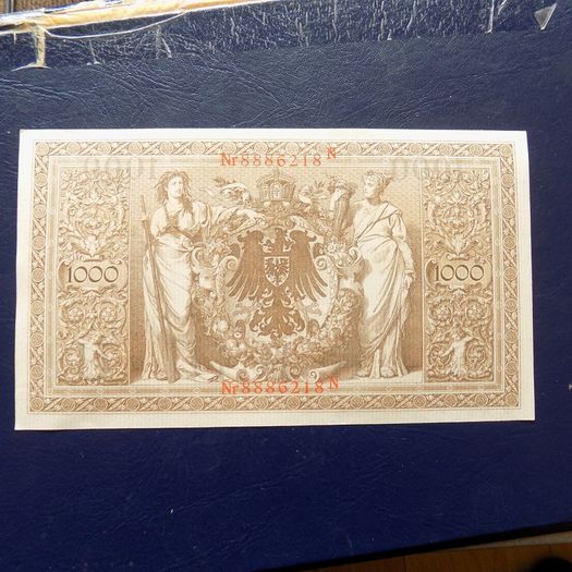Germany 1910.1000 marks "Red seal" Banknote.High grade.