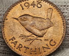 Great Britain 1946 1/4d Farthing Beautiful Uncirculated Red