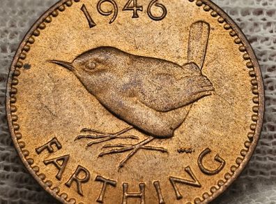 Great Britain 1946 1/4d Farthing Beautiful Uncirculated Red