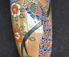 Vintage Japanese Hand Painted Wall Pocket