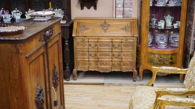 French Carved Oak Bureau