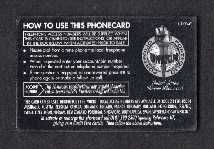 United Kingdom 50 unit Walt Disney Flies in Disguise Phone Card