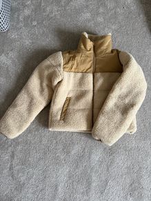 JJXX Cream and Camel Teddy Fleece Jacket Size XS