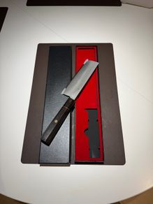 Japanese Ginsan Nakiri Knife Silver 3 Steel Ebony Handle