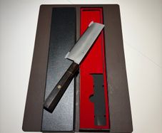 Japanese Ginsan Nakiri Knife Silver 3 Steel Ebony Handle