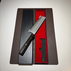 Japanese Ginsan Nakiri Knife Silver 3 Steel Ebony Handle