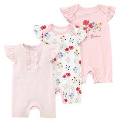 Brand New 3 Pack Newborn Pajamas Rompers 100 Cotton
