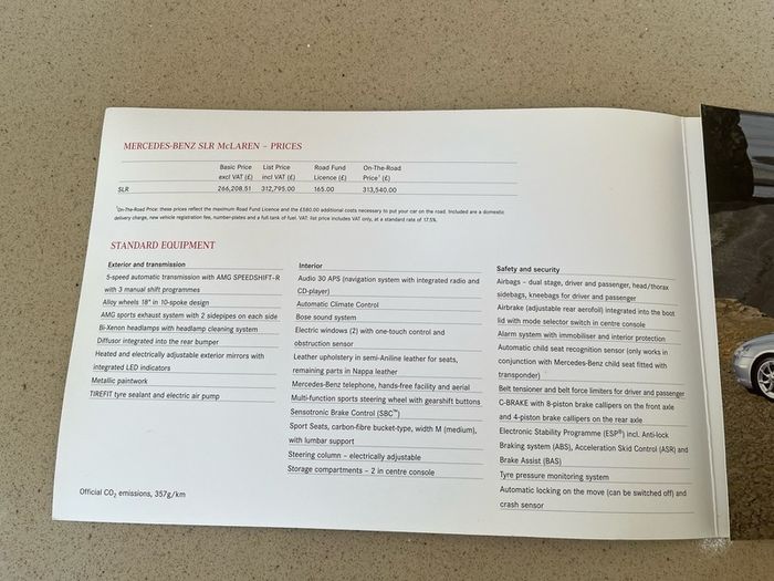 Mercedes SLR Sales Brochure