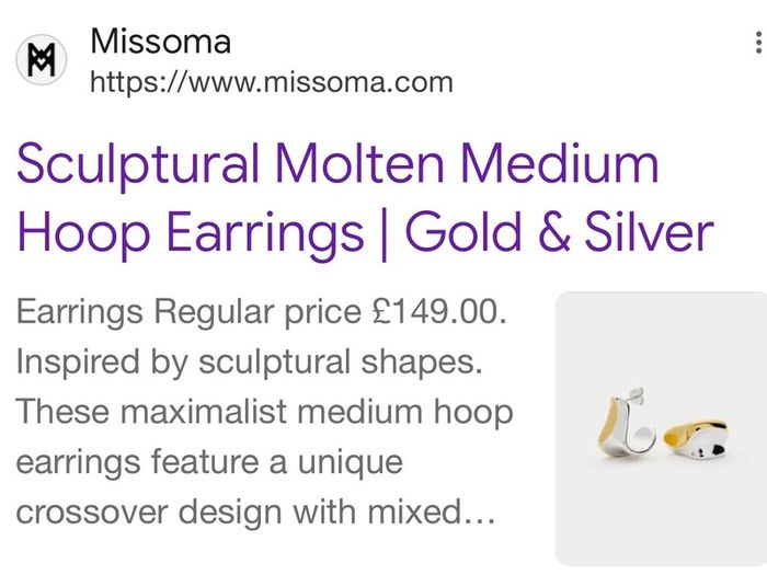 Missoma Sculptural Molten Gold & Silver Earrings