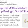 Missoma Sculptural Molten Gold & Silver Earrings Image 4