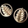 Vintage Hallmarked 18ct Gold Leaf Stud Earrings Image 3