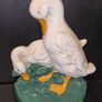 Cast Iron Door Stopper White Goose Image 2