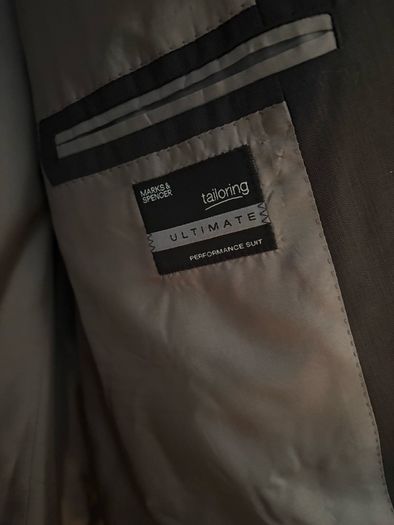 Marks and Spencers mens suit set wool dark grey