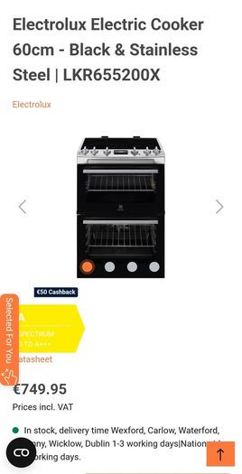 Electrolux LKR655200X double cooker ceramic  60cm