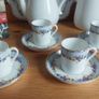 Fabulous Plant Tuscan Bone China 16 Piece Demi Tasse Coffee Can Set Including Coffee Pot & Matching Hot Water Pot, Circa 1936-47 Image 4