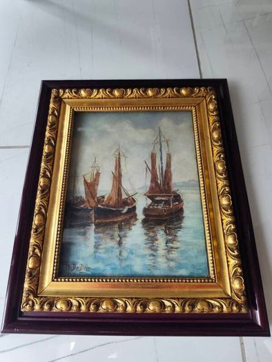 Original 1953 Mid-Century Italian Oil Painting