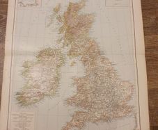 Old map of UK and Ireland 1880