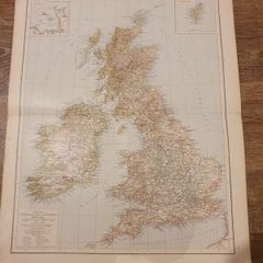 Old map of UK and Ireland 1880