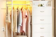 Chest of Drawers Bedroom with Hanging Rail, Built-in LED Lighting and Power Socket