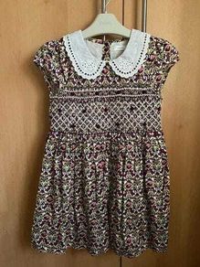 Next Baby Girl Purple / Wine Dress with Shirred Collar