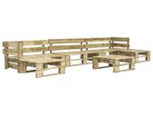 6 Piece Garden Lounge Set Pallets Wood